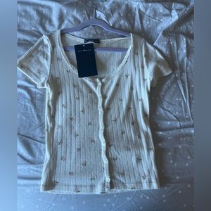 FLORAL RARE BRANDY CROP TOP